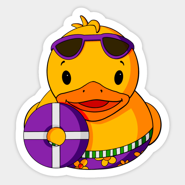 Beach Rubber Duck Sticker by Alisha Ober Designs